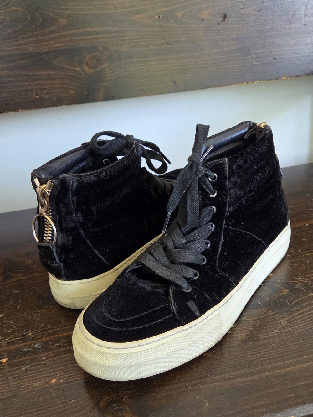 Buscemi Black Velvet High Top Sneakers 7